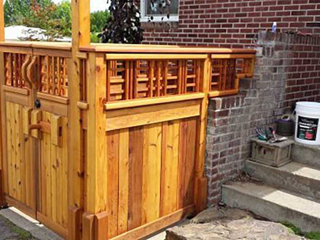 Handcrafted wooden entry gate