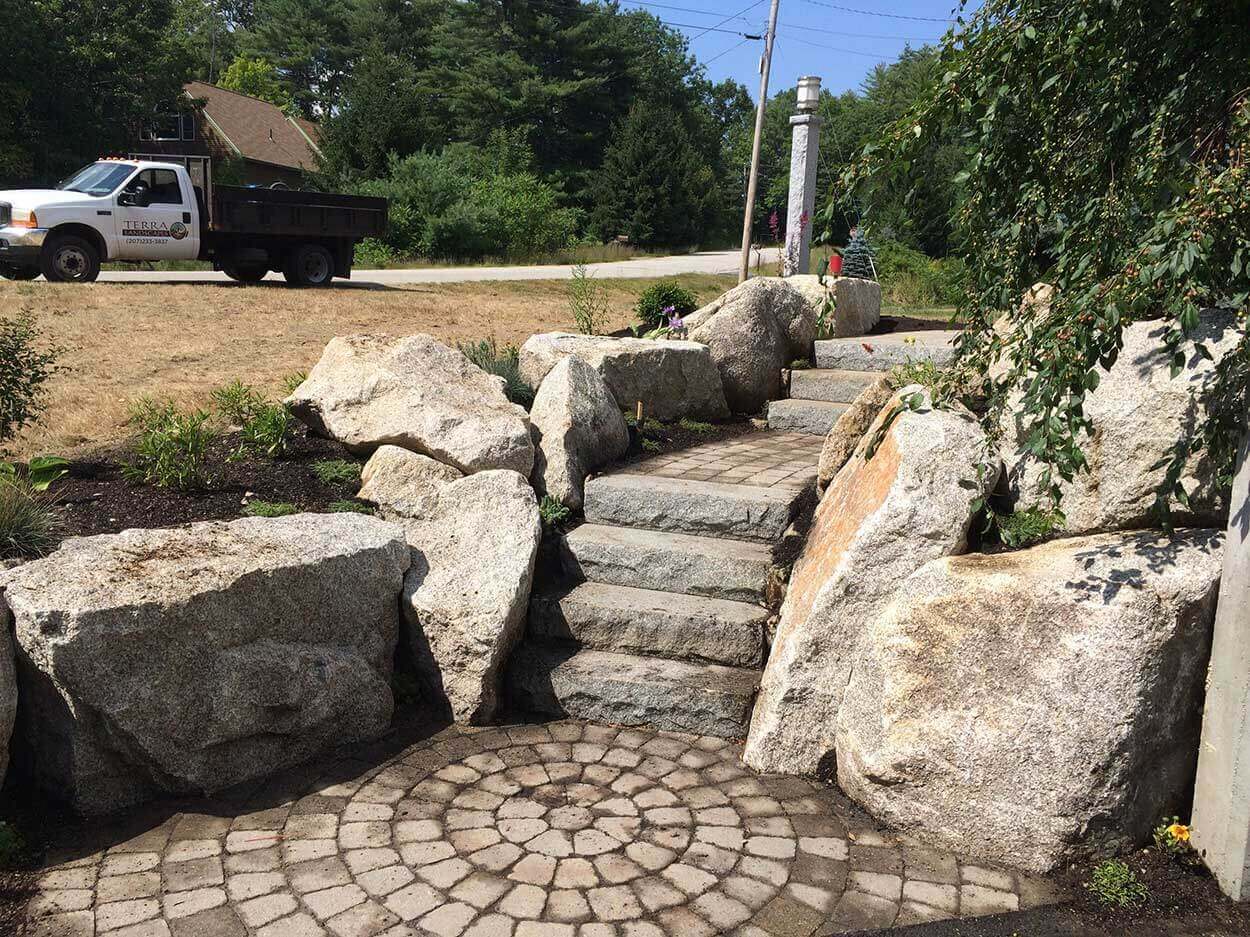 Stone pathway with large rocks
