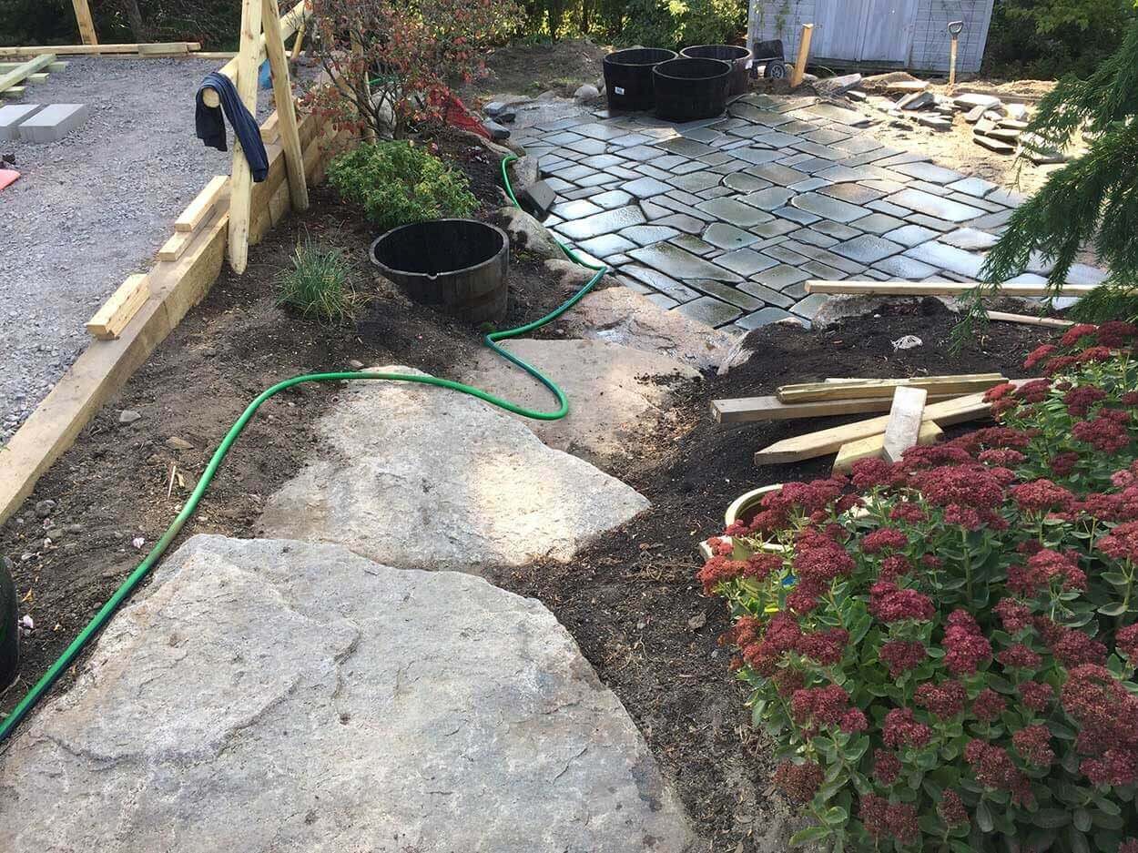 Garden area under construction