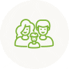 Simple family illustration in circle